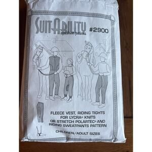 SuitAbility 2900 Equestrian Pattern Fleece Vest Riding Tights Sweatpants UNCUT